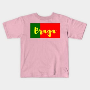 Braga City in Portuguese Flag Colors Kids T-Shirt